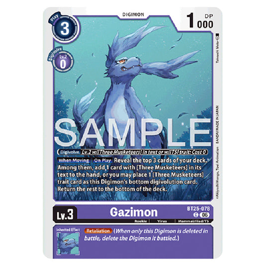 Gazimon BT25-078 card from the Digimon set BT-25: Dual Revolution