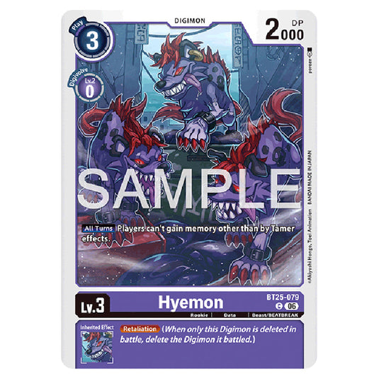 Hyemon BT25-079 card from the Digimon set BT-25: Dual Revolution