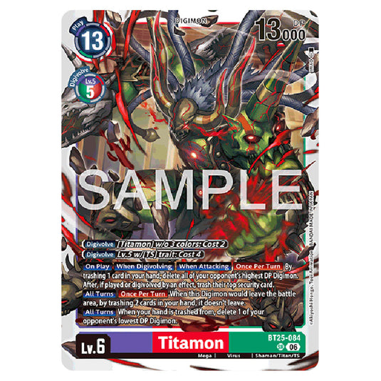 Titamon BT25-084 card from the Digimon set BT-25: Dual Revolution