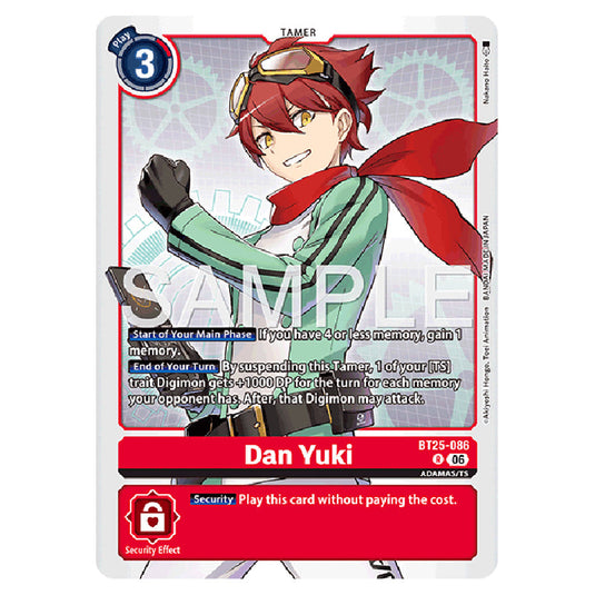 Dan Yuki BT25-086 card from the Digimon set BT-25: Dual Revolution