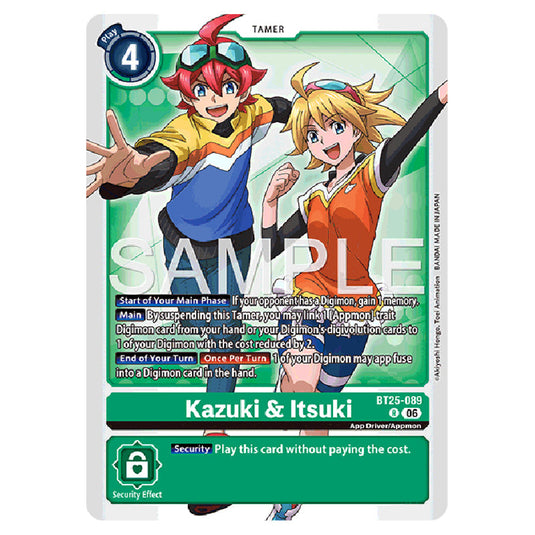 Kazuki & Itsuki BT25-089 card from the Digimon set BT-25: Dual Revolution
