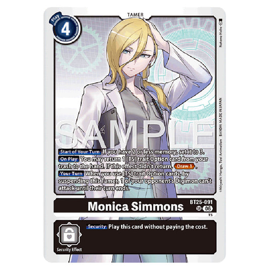 Monica Simmons BT25-091 card from the Digimon set BT-25: Dual Revolution