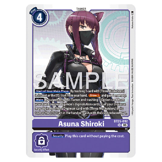 Asuna Shiroki BT25-092 card from the Digimon set BT-25: Dual Revolution
