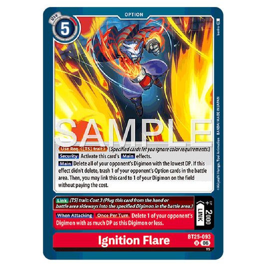 Ignition Flare BT25-093 card from the Digimon set BT-25: Dual Revolution