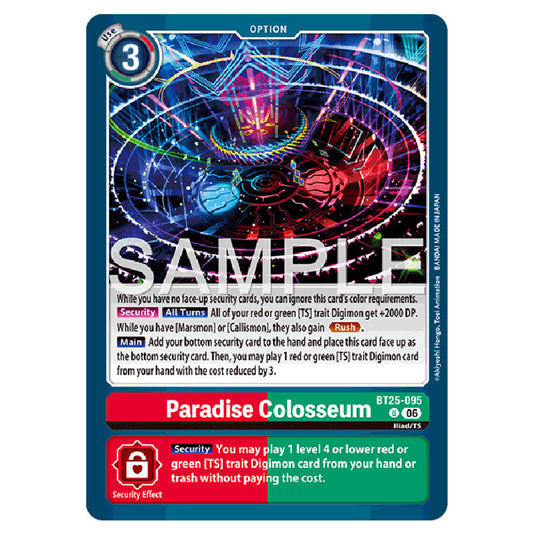 Paradise Colosseum BT25-095 card from the Digimon set BT-25: Dual Revolution