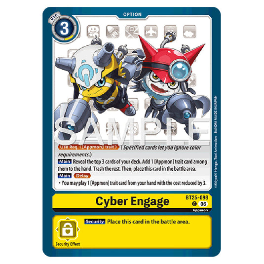 Cyber Engage BT25-098 card from the Digimon set BT-25: Dual Revolution