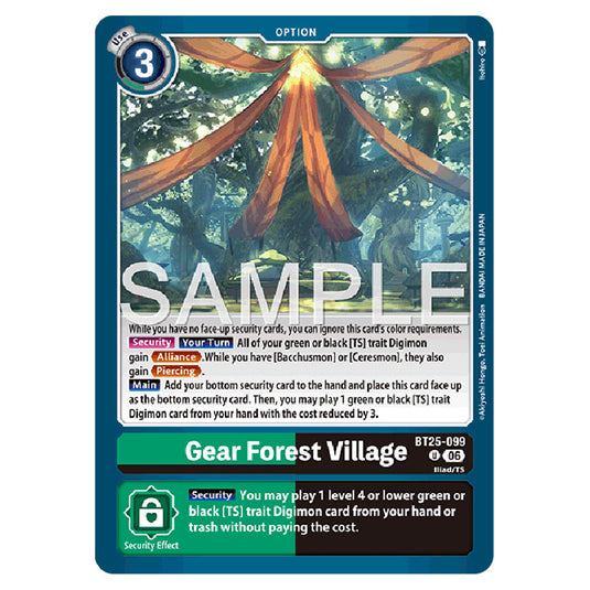 Gear Forest Village BT25-099 card from the Digimon set BT-25: Dual Revolution