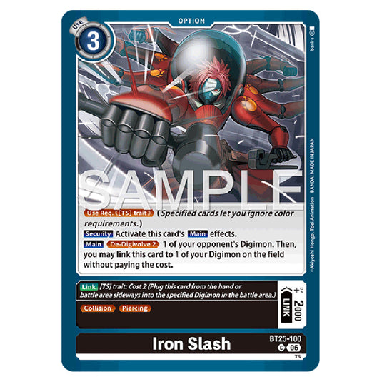 Iron Slash BT25-100 card from the Digimon set BT-25: Dual Revolution