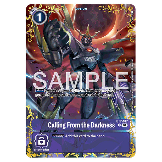 Calling From the Darkness BT7-107 card from the Digimon set BT-25: Dual Revolution