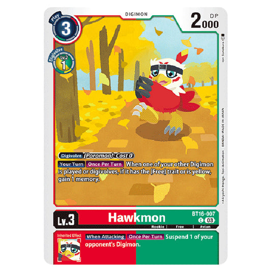 Digimon Card Game - BT16 Beginning Observer - Hawkmon - (Common) - BT16-007