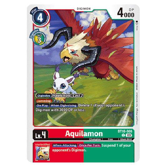 Digimon Card Game - BT16 Beginning Observer - Aquilamon - (Common) - BT16-008