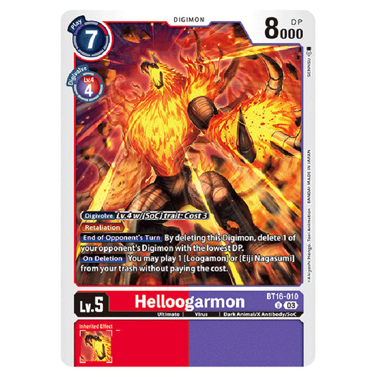 Digimon Card Game - BT16 Beginning Observer - Helloogarmon - (Uncommon) - BT16-010