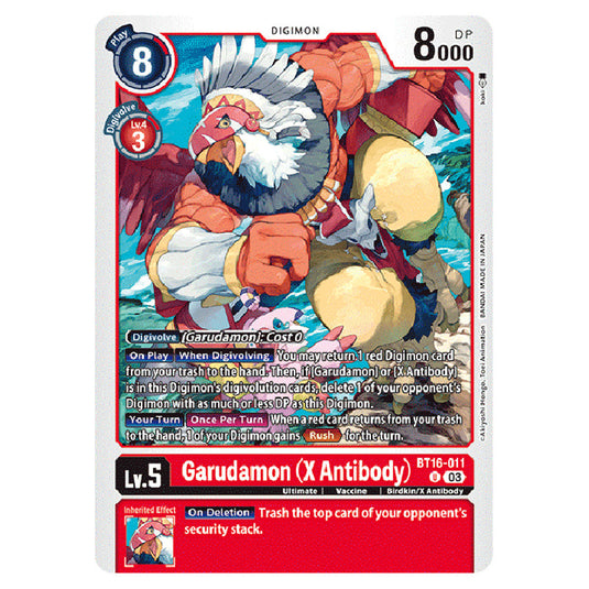 Digimon Card Game - BT16 Beginning Observer - Garudamon (X Antibody) - (Uncommon) - BT16-011