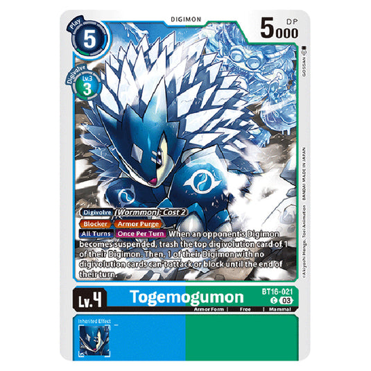 Digimon Card Game - BT16 Beginning Observer - Togemogumon - (Common) - BT16-021