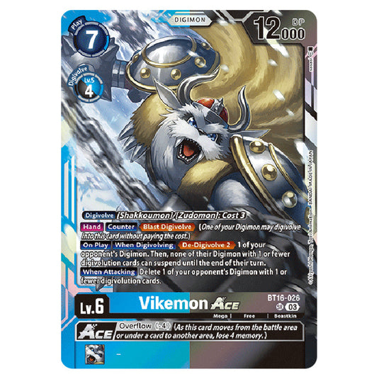 Digimon Card Game - BT16 Beginning Observer - Vikemon ACE - (Super Rare) - BT16-026