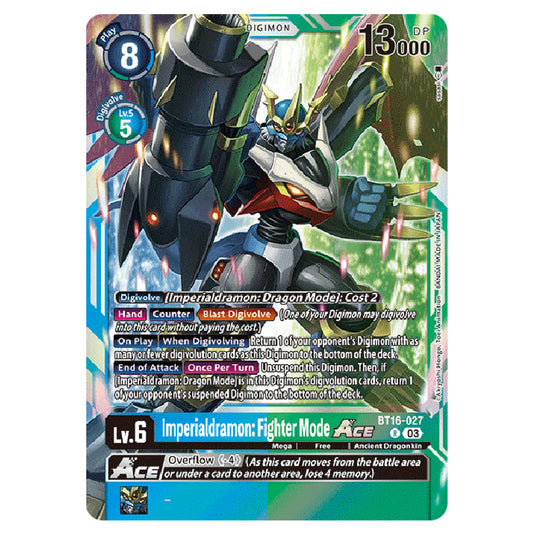 Digimon Card Game - BT16 Beginning Observer - Imperialdramon: Fighter Mode ACE - (Rare) - BT16-027