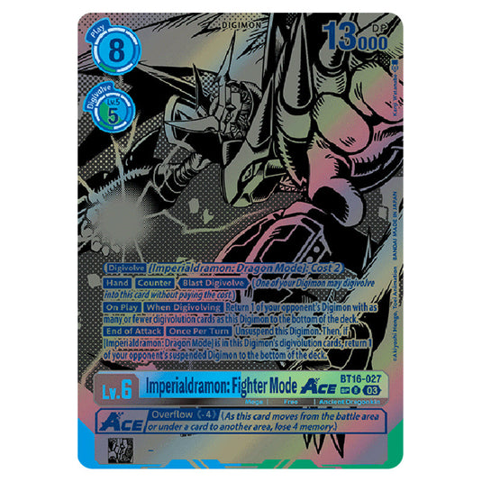 Digimon Card Game - BT16 Beginning Observer - Imperialdramon: Fighter Mode ACE - (Alternative Art) - BT16-027b