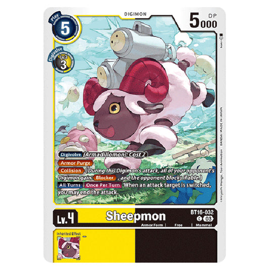 Digimon Card Game - BT16 Beginning Observer - Sheepmon - (Common) - BT16-032