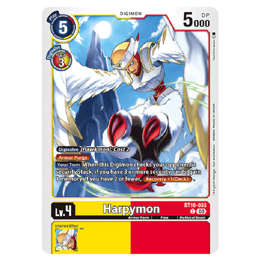 Digimon Card Game - BT16 Beginning Observer - Harpymon - (Common) - BT16-033