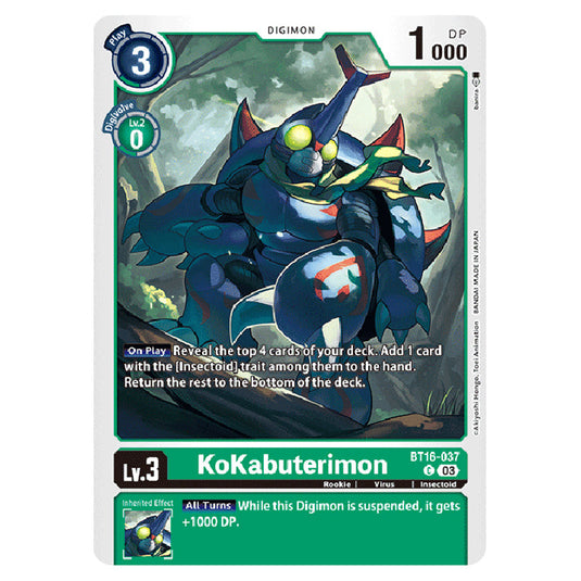 Digimon Card Game - BT16 Beginning Observer - KoKabuterimon - (Common) - BT16-037