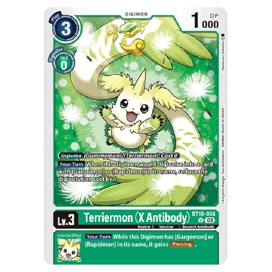 Digimon Card Game - BT16 Beginning Observer - Terriermon (X Antibody) - (Uncommon) - BT16-038