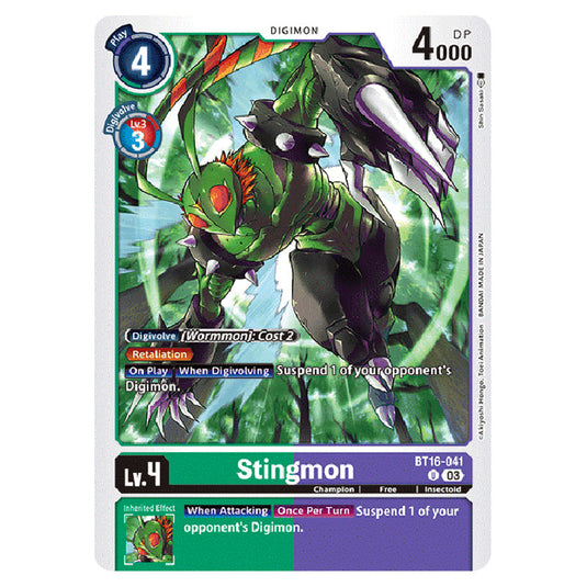 Digimon Card Game - BT16 Beginning Observer - Stingmon - (Uncommon) - BT16-041