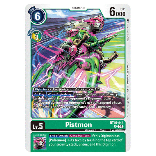 Digimon Card Game - BT16 Beginning Observer - Pistmon - (Uncommon) - BT16-044