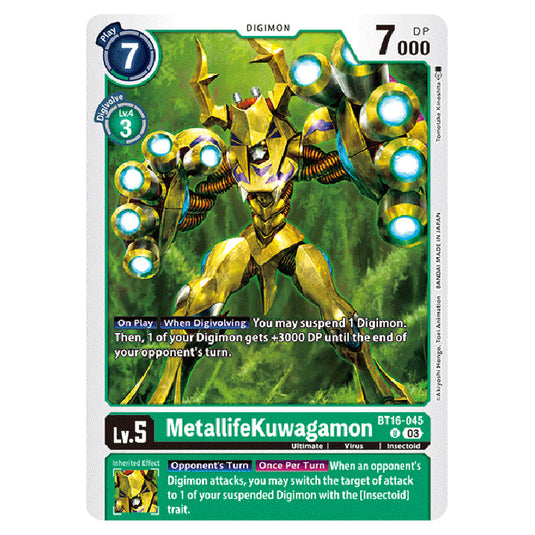 Digimon Card Game - BT16 Beginning Observer - MetallifeKuwagamon - (Uncommon) - BT16-045