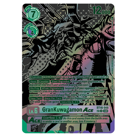 Digimon Card Game - BT16 Beginning Observer - GranKuwagamon ACE - (Alternative Art) - BT16-046a