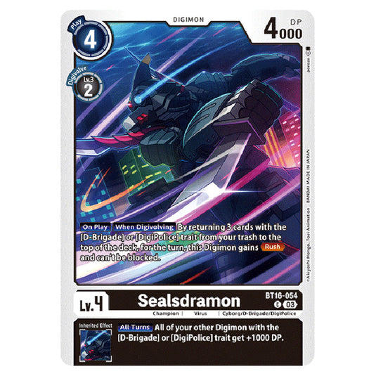 Digimon Card Game - BT16 Beginning Observer - Sealsdramon - (Common) - BT16-054