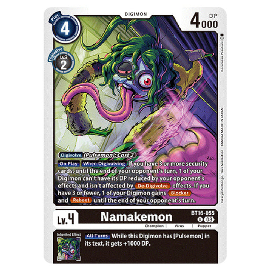 Digimon Card Game - BT16 Beginning Observer - Namakemon - (Uncommon) - BT16-055