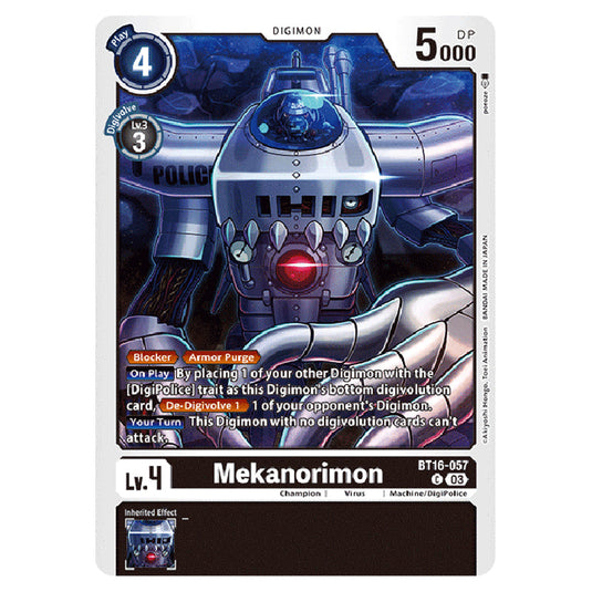 Digimon Card Game - BT16 Beginning Observer - Mekanorimon - (Common) - BT16-057