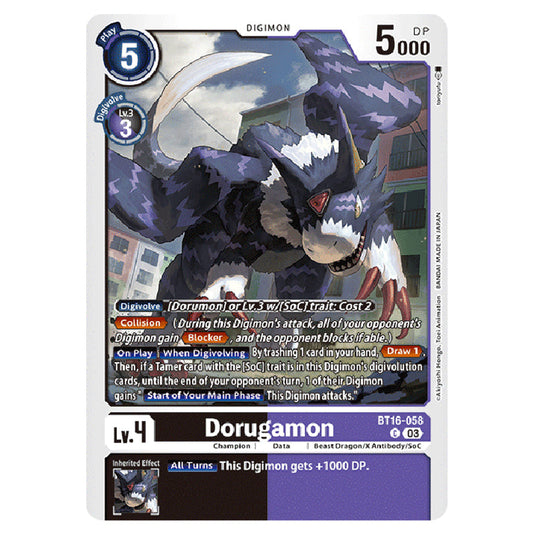 Digimon Card Game - BT16 Beginning Observer - Dorugamon - (Common) - BT16-058