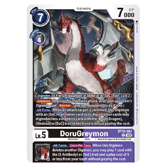 Digimon Card Game - BT16 Beginning Observer - DoruGreymon - (Uncommon) - BT16-061