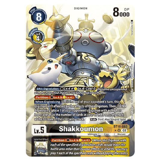 Digimon Card Game - BT16 Beginning Observer - Shakkoumon - (Alternative Art) - BT16-063a