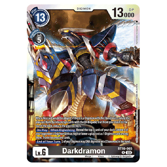 Digimon Card Game - BT16 Beginning Observer - Darkdramon - (Rare) - BT16-065