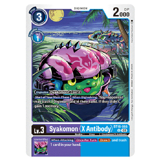 Digimon Card Game - BT16 Beginning Observer - Syakomon (X Antibody) - (Uncommon) - BT16-066