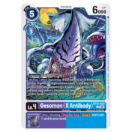 Digimon Card Game - BT16 Beginning Observer - Gesomon (X Antibody) - (Common) - BT16-069