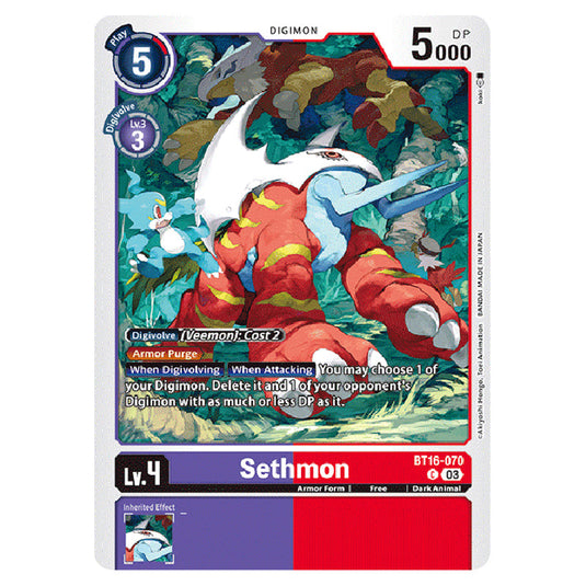 Digimon Card Game - BT16 Beginning Observer - Sethmon - (Common) - BT16-070