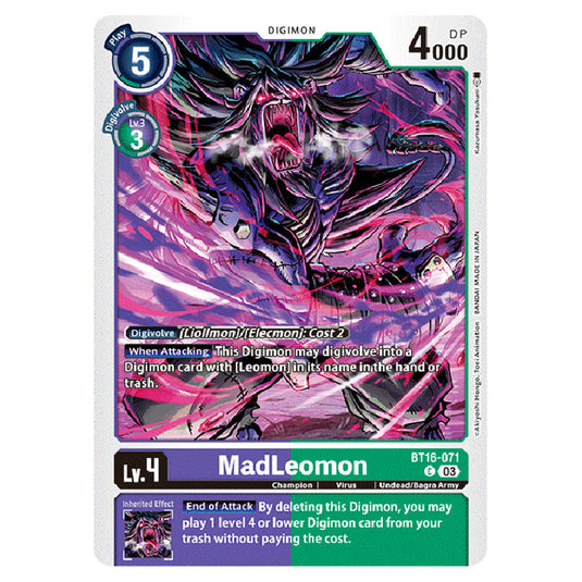 Digimon Card Game - BT16 Beginning Observer - MadLeomon - (Common) - BT16-071