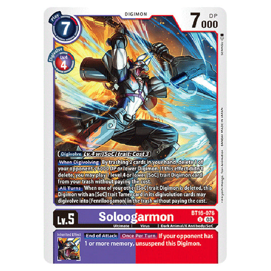 Digimon Card Game - BT16 Beginning Observer - Soloogarmon - (Uncommon) - BT16-076