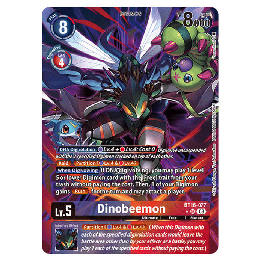 Digimon Card Game - BT16 Beginning Observer - Dinobeemon - (Alternative Art) - BT16-077a