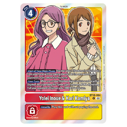 Digimon Card Game - BT16 Beginning Observer - Yolei Inoue & Kari Kamiya - (Rare) - BT16-084