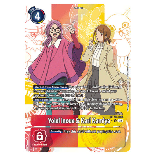 Digimon Card Game - BT16 Beginning Observer - Yolei Inoue & Kari Kamiya - (Alternative Art) - BT16-084a