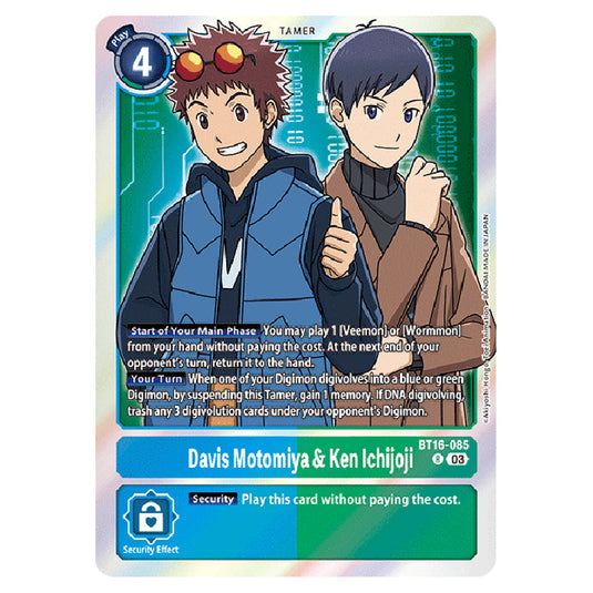 Digimon Card Game - BT16 Beginning Observer - Davis Motomiya & Ken Ichijoji - (Rare) - BT16-085