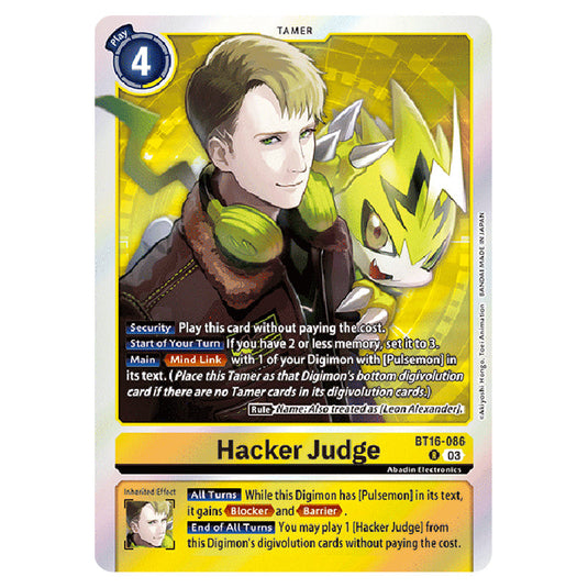 Digimon Card Game - BT16 Beginning Observer - Hacker Judge - (Rare) - BT16-086