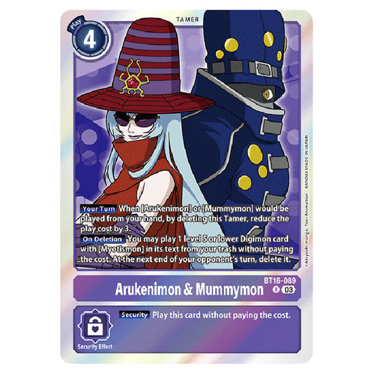 Digimon Card Game - BT16 Beginning Observer - Arukenimon & Mummymon - (Rare) - BT16-089