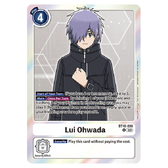 Digimon Card Game - BT16 Beginning Observer - Lui Ohwada - (Rare) - BT16-090