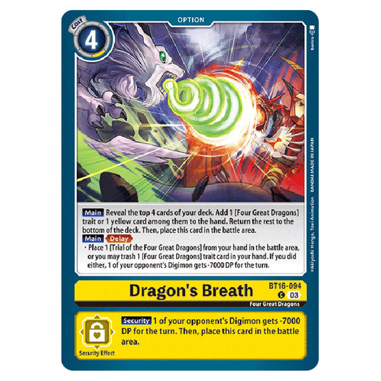 Digimon Card Game - BT16 Beginning Observer - Dragon's Breath - (Common) - BT16-094