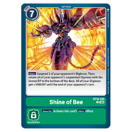 Digimon Card Game - BT16 Beginning Observer - Shine of Bee - (Common) - BT16-095